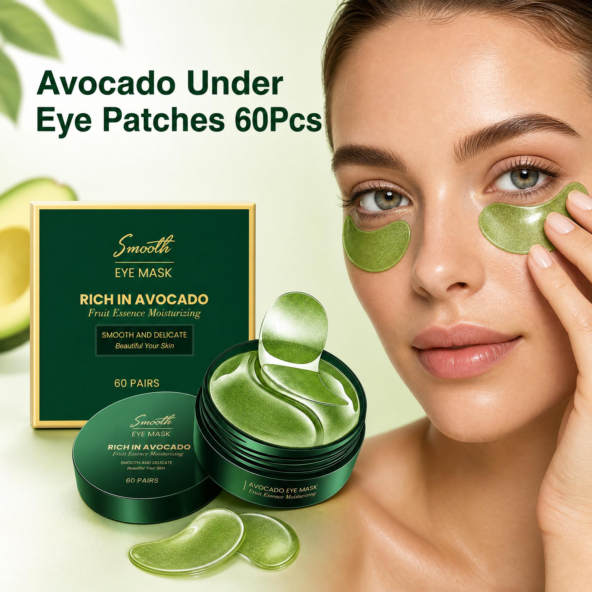 Collagen Under Eye Patches - 60Pcs Avocado Collagen Eye Mask,Anti-Dark Circles