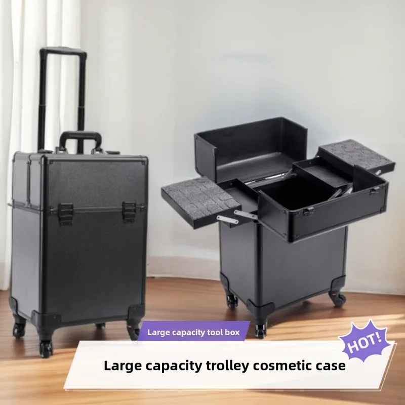 Makeup - Rolling Cosmetic Luggage Organizer Large Capacity