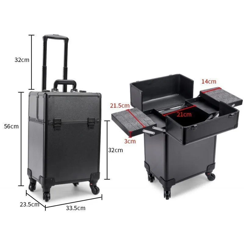 Rolling Cosmetic Luggage Organ - đánh giá và giá Makeup