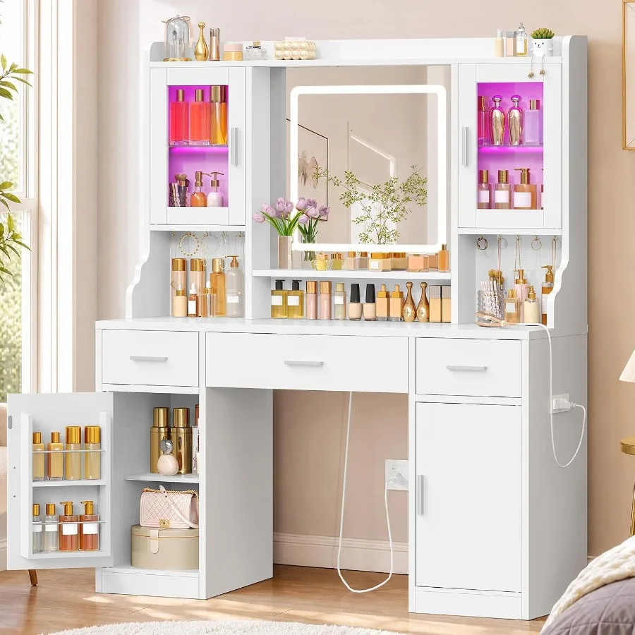 Makeup vanity desk with mirror - đánh giá và giá Makeup