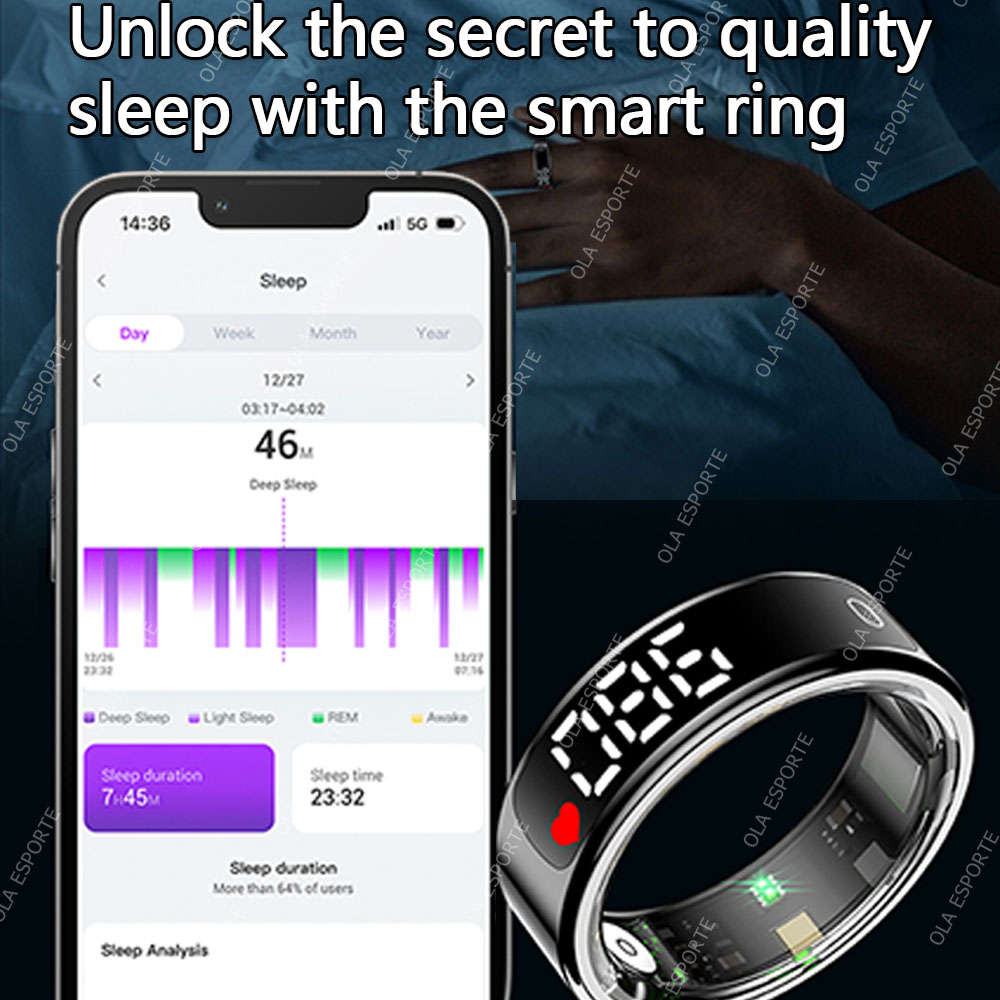 Smart Ring with Charging Case  - đánh giá và giá Health Monitors